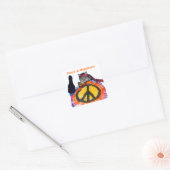 ピースヒッピー猫シール スクエアシール (封筒)