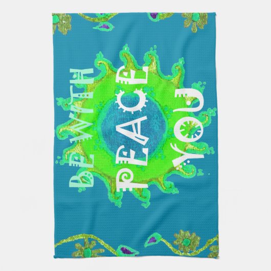 ピースビーズウィズユアアートプリント キッチンタオル (縦)