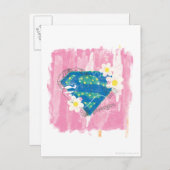 ピースピンクのスーパーガール ポストカード (正面/裏面)