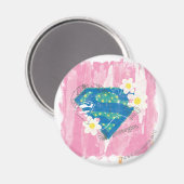 ピースピンクのスーパーガール マグネット (正面/裏面)