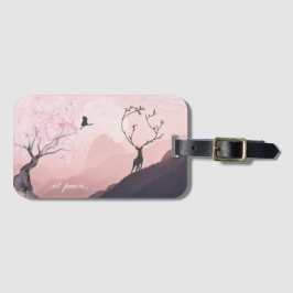 ピースピンクサンライズ春マウンテンシーン日本 ラゲッジタグ