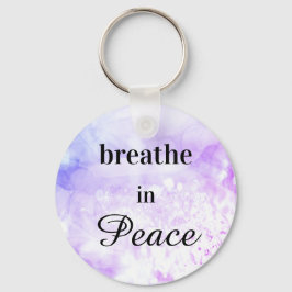 *~*ピースピンクパープルグラデーションの水彩で呼吸 キーホルダー
