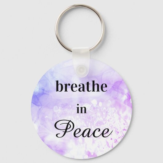 *~*ピースピンクパープルグラデーションの水彩で呼吸 キーホルダー (正面)