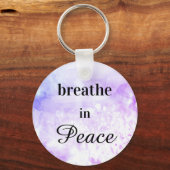 *~*ピースピンクパープルグラデーションの水彩で呼吸 キーホルダー (正面)