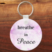 *~*ピースピンクラベンダーの水彩画に息を吹き込む キーホルダー (正面)