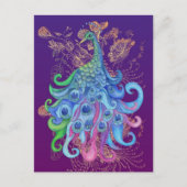 ピースピースピーコックホリデーグリーティングカード シーズンポストカード (正面)