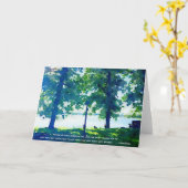 ピースピープルブルー&グリーントゥラビレイクサイド悔やみや弔慰 カード (黄色い花)