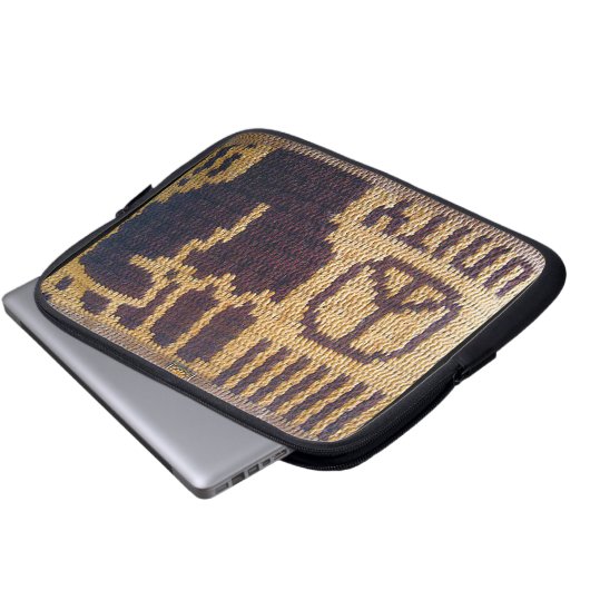 ピースフィスト職人クロシェプリントエレクトロニクスバッグ ラップトップスリーブ (正面下部)