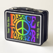 ピースフォーエバーヴィンテージレトロレインボーカスタム両面 メタルランチボックス (裏面)