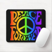 ピースフォーエバーヴィンテージレトロレインボーグラフィック マウスパッド (マウス)
