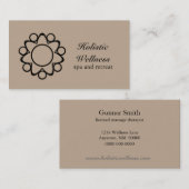 ピースフルフラワー名刺，ラテ 名刺 (正面/裏面)