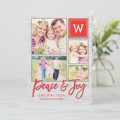 ピースフルモノグラムホリデーフォトコラージュカード シーズンカード (スタンド正面)