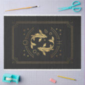 ピースブラックアンド金ゴールド神秘的タロット占星術 薄葉紙 (クラフト)