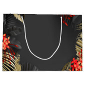 ピースブラック金ゴールドクリムゾントロピカルリーフ ラージペーパーバッグ (裏面)