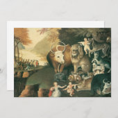 ピースブルキングダムバイエドワード・ヒックスヴィンテージフォークアート (正面/裏面)