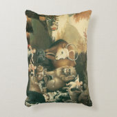 ピースブルキングダムバイエドワード・ヒックスヴィンテージフォークアート アクセントクッション (正面(垂直))