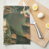 ピースブルキングダムバイエドワード・ヒックスヴィンテージフォークアート キッチンタオル (四つ折り)