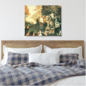 ピースブルキングダムバイエドワード・ヒックスヴィンテージフォークアート キャンバスプリント (インサイチュ (寝室))