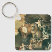 ピースブルキングダムバイエドワード・ヒックスヴィンテージフォークアート キーホルダー (正面)