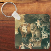 ピースブルキングダムバイエドワード・ヒックスヴィンテージフォークアート キーホルダー (正面)