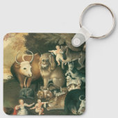 ピースブルキングダムバイエドワード・ヒックスヴィンテージフォークアート キーホルダー (裏面)