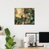 ピースブルキングダムバイエドワード・ヒックスヴィンテージフォークアート ポスター (ホームオフィス)