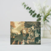 ピースブルキングダムバイエドワード・ヒックスヴィンテージフォークアート ポストカード (スタンド正面)