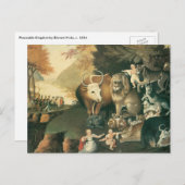 ピースブルキングダムバイエドワード・ヒックスヴィンテージフォークアート ポストカード (正面/裏面)