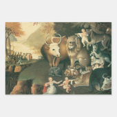 ピースブルキングダムバイエドワード・ヒックスヴィンテージフォークアート ラッピングペーパーシート (正面3)