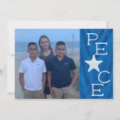 ピースホリデーフォトコラージクリスマスカード 招待状 (正面)