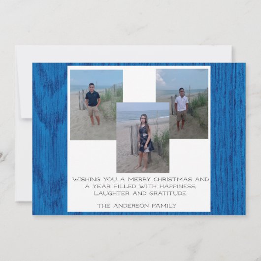 ピースホリデーフォトコラージクリスマスカード 招待状 (裏面)