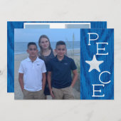 ピースホリデーフォトコラージクリスマスカード 招待状 (正面/裏面)