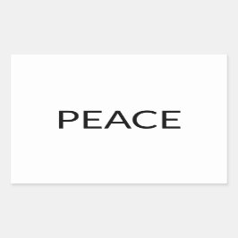 ピースホワイトブラックシンプルミニマモダンリスト 長方形シール