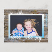 ピースホープ家族フォトウ素朴ィードスノーフレーク ポストカード (正面)