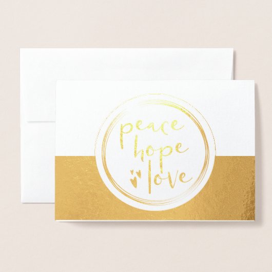 ピースホープ愛の会社ホリデークリスマス 箔カード (封筒付き正面)