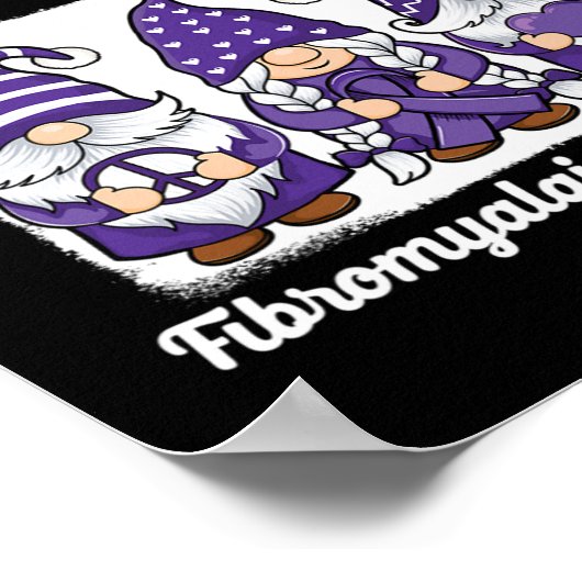 ピースホープ格言紫リボン線維筋痛 ポスター (角)