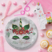 ピースホープ&ラブホリデーユニコーン顔 ペーパープレート (パーティー)