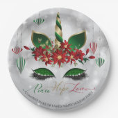 ピースホープ&ラブホリデーユニコーン顔 ペーパープレート (正面)