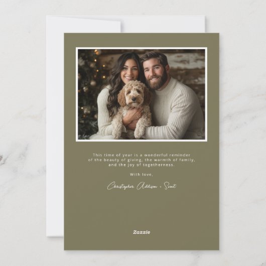 ピースポーズワン素朴ピートリートボタニカルフォトドッグ シーズンカード (裏面)