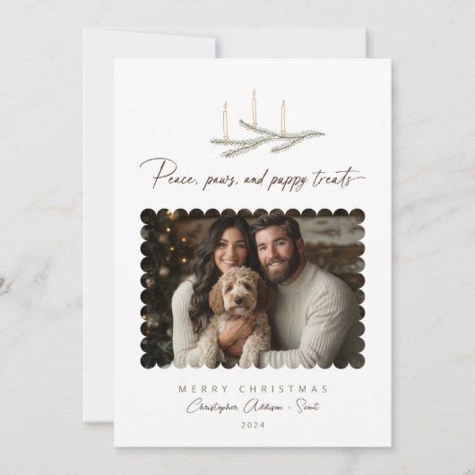 ピースポーズワン素朴ピートリートボタニカルフォトドッグ シーズンカード (正面)