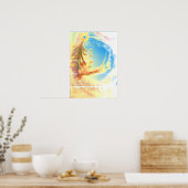 ピースマジカルクリスマスツリー青いアートプリントポスター ポスター (キッチン)