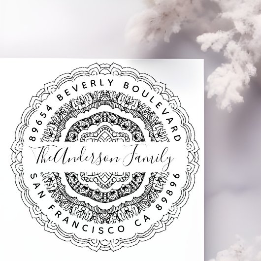 ピースマンダラファミリー名文字差出人住所 セルフインキングスタンプ