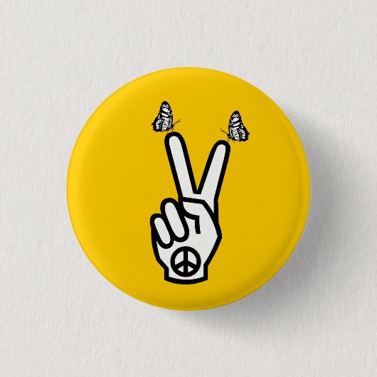 ピースマークのためのスコットランドの独立蝶 缶バッジ (正面)