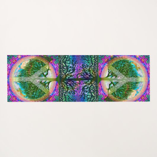 ピースマークのナマステのヨガのマット生命の樹 ヨガマット (裏面(横))