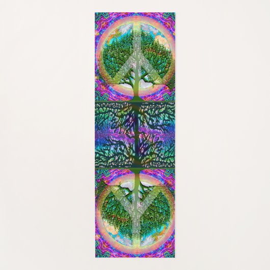 ピースマークのナマステのヨガのマット生命の樹 ヨガマット (正面)