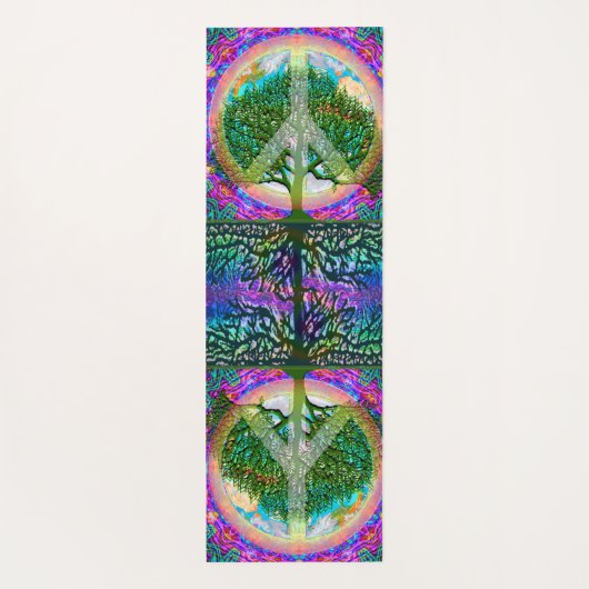 ピースマークのナマステのヨガのマット生命の樹 ヨガマット (裏面)