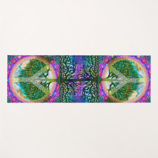 ピースマークのナマステのヨガのマット生命の樹 ヨガマット (正面(横))