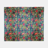 ピースマークのヒップスターの平和主義の印のデザイン フリースブランケット (正面(横))