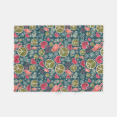 ピースマークのヒップスターの平和主義の印のデザイン フリースブランケット (正面(横))