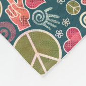 ピースマークのヒップスターの平和主義の印のデザイン フリースブランケット (角)